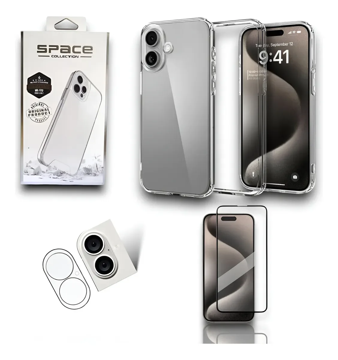 Capa  Space Celular  Transparente para iPhone 11 ao 17 Pro Max